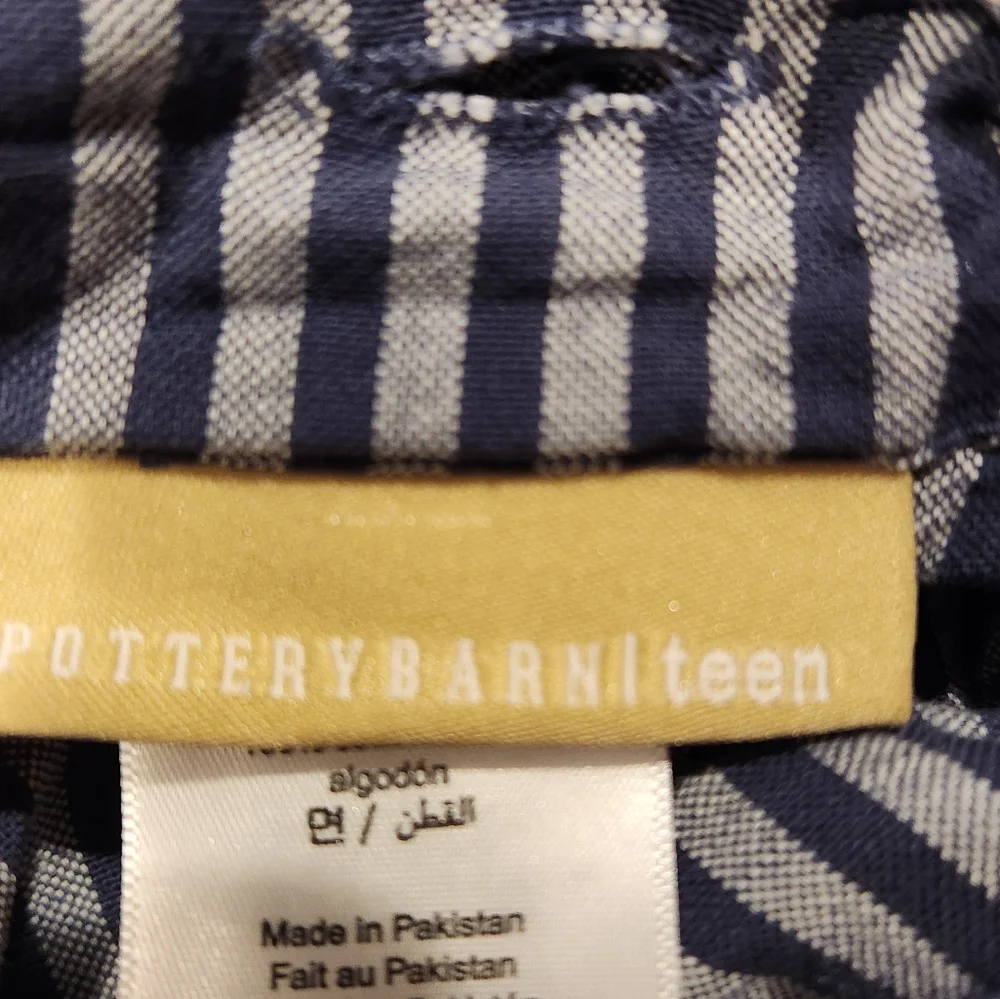 Pottery Barn 100% Cotton  Blue Gray Twin Duvet Cover College Dorm Teen